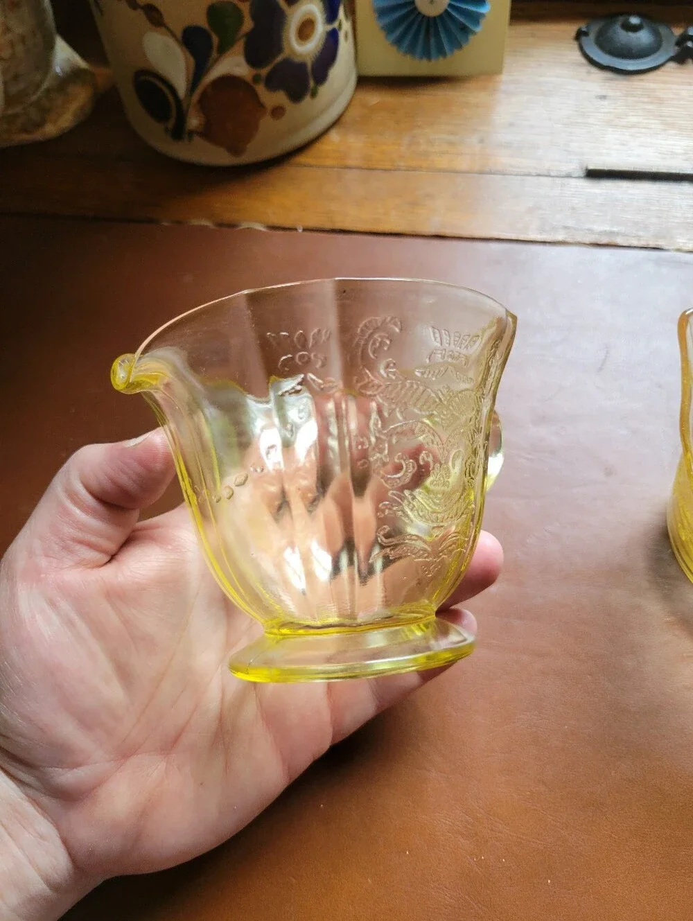 1930 MACBETH-EVANS YELLOW DEPRESSION GLASS CREAMERS